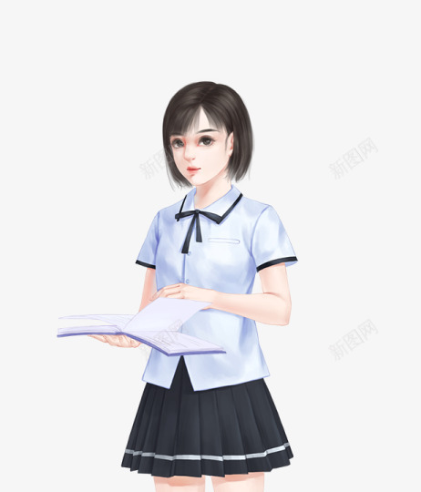 学霸女生夏季校服png免抠素材_88icon https://88icon.com 学霸 女生 夏季 校服