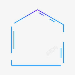 科幻科技边框蓝色现代几何文本框商务科技感方框免扣素材