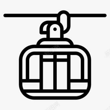 坐缆车缆车运输211轮廓图标