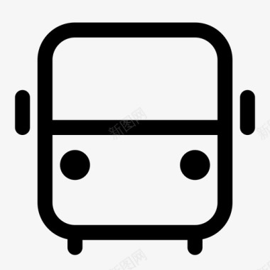 公交地铁标识交通公交车看房团大巴线性图标