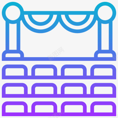 剧院剧院电影院112渐变图标