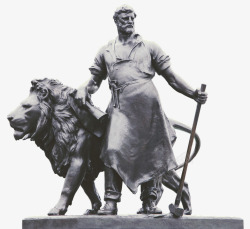 雕像狮子铁匠纪念碑锤老青铜器艺术工具工艺铁金属古董素材