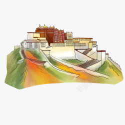 布达拉宫雄伟西藏素材