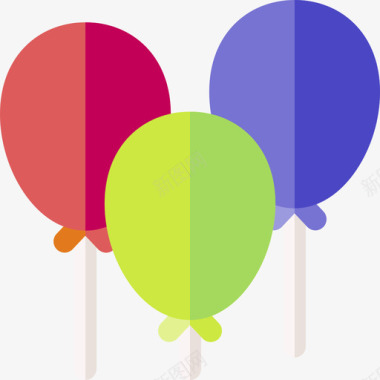 彩色气球气球马戏团115扁平图标