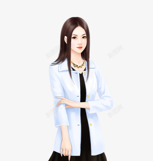 长发黑裙少女png免抠素材_88icon https://88icon.com 长发 发黑 少女