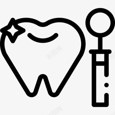 牙齿图标牙齿医学59线性图标
