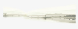 水墨山水风景画古典水彩水墨晕染国画透明PS设计素材