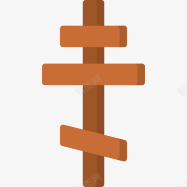 十字架正统十字架精神符号1扁平图标