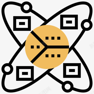数据分析矢量图数据科学家数据分析32黄影图标