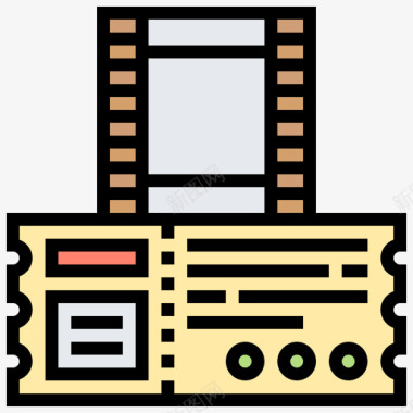 电影票矢量电影票114电影院线颜色图标