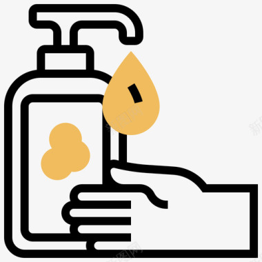 宣传海报设计洗手液洗手液10黄色阴影图标