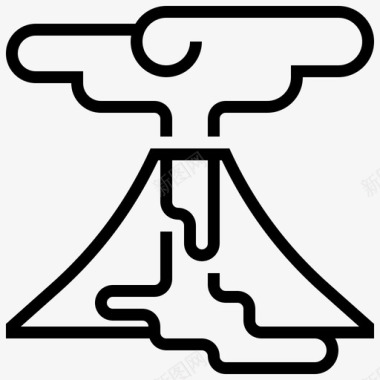 地理火山地理位置45线性图标