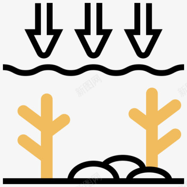 海洋气候变化58黄色阴影图标