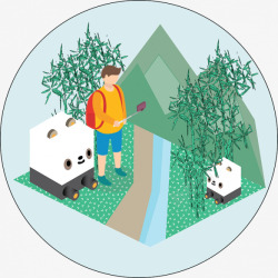 熊猫伞熊猫人类与自然三者相连总体规划如何通过为伞护种设计高清图片