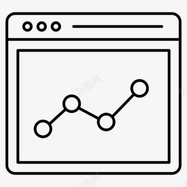 网络统计数据分析折线图图标
