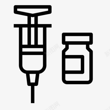 矢量药品注射器药品注射药房图标