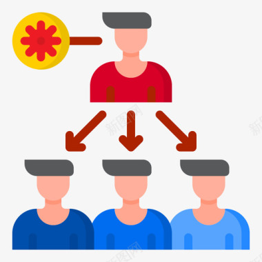 扁平渐变传播冠状病毒127扁平图标