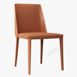 北欧马鞍皮椅子现代简约家用靠背餐椅极简设计师样板房素材