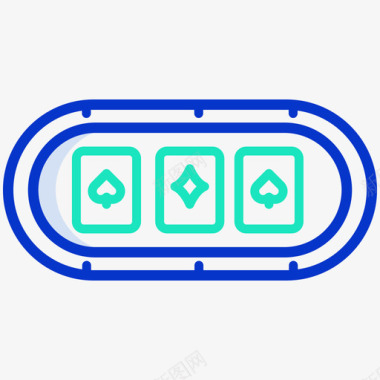 无毒标志纸牌游戏赌场110轮廓颜色图标