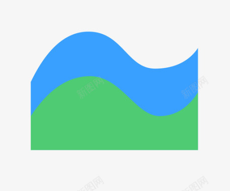 彩色面积图12堆叠面积图图标