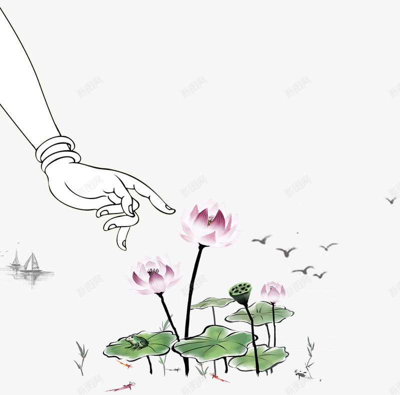 唯美古风水彩手绘荷花荷叶古典水墨莲花免扣透明PS设png免抠素材_88icon https://88icon.com 唯美 古风 水彩 手绘 荷花 荷叶 古典 水墨 莲花 免扣 透明