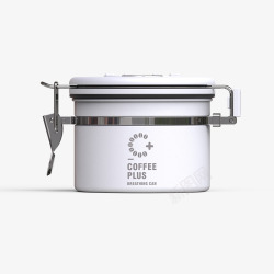 不锈钢密封罐咖啡豆粉单向排气阀储存罐茶叶奶粉保存罐素材