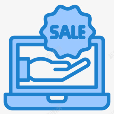 纯净蓝色销售电子商务155蓝色图标