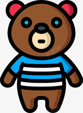 熊软玩具4线性颜色图标