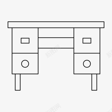 办公室家具书桌装饰家具图标