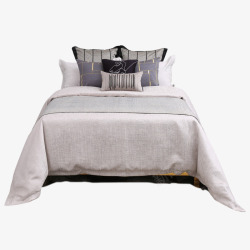 现代轻奢样板房间床上用品软装床品新古典卧室内陈设布素材