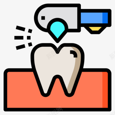 牙科牙钻牙科医生2线颜色图标