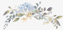 欧式华丽手绘水彩封面花树叶植物包装装饰信封印刷矢量素材