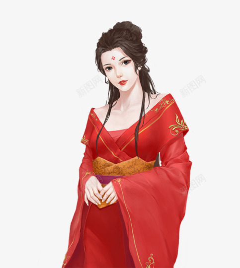 红衣女png免抠素材_88icon https://88icon.com 红衣