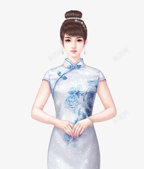 女旗袍5401png免抠素材_88icon https://88icon.com 旗袍