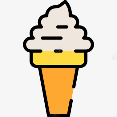 冰淇淋矢量图冰淇淋巴西狂欢节1线性颜色图标