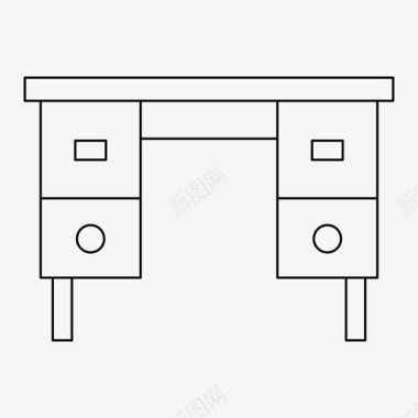 定制书桌书桌装饰家具图标