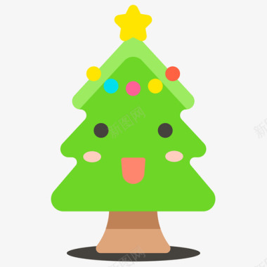 圣诞雪人圣诞树图标