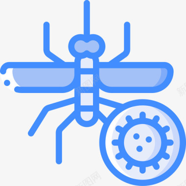 病毒防御昆虫病毒爆发3蓝色图标