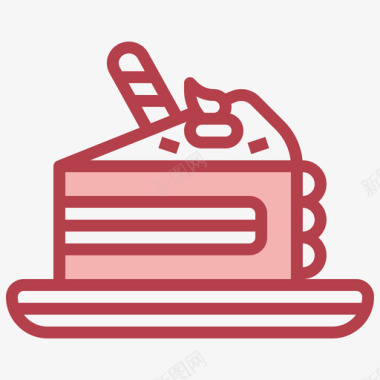 蛋糕面包店158红色图标