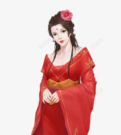 红衣女png免抠素材_88icon https://88icon.com 红衣