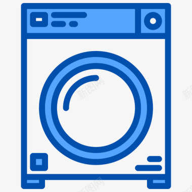 大容量洗衣机洗衣机223号酒店蓝色图标