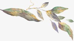 欧式华丽手绘水彩封面花树叶植物包装装饰信封印刷矢量素材