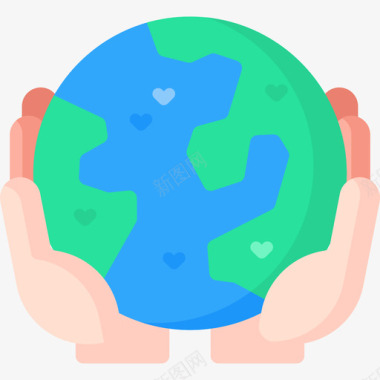 世界人口日地球世界之爱11平坦图标