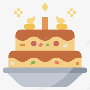 生日蛋糕面包房155扁平图标