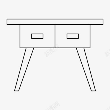 抽屉办公桌办公桌装饰家具图标