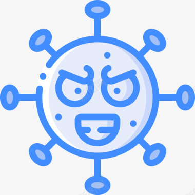 纯净蓝色细菌病毒爆发3蓝色图标