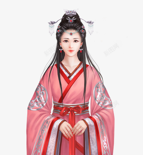 汉服女png免抠素材_88icon https://88icon.com 汉服女