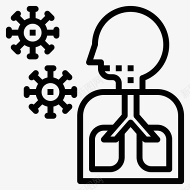 肺病肺155病毒线状图标