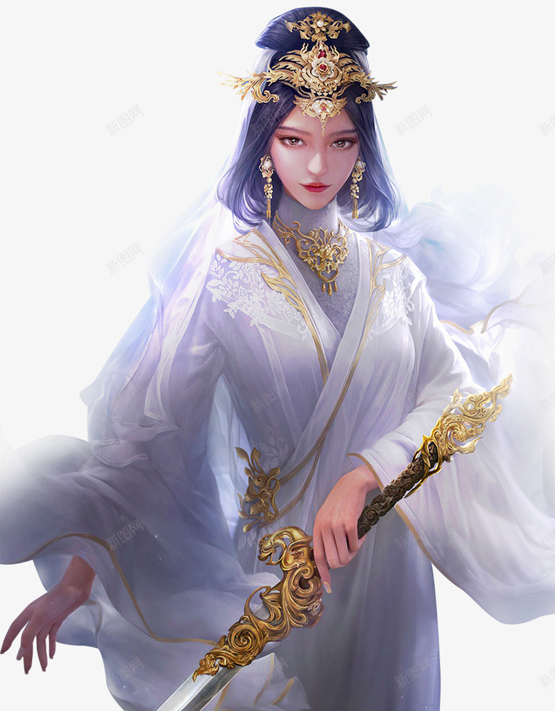 白衣仙子女王范png免抠素材_88icon https://88icon.com 白衣 仙子 女王