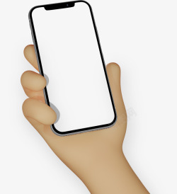 立体卡通磁贴卡通3D立体手持手机UI贴图设计提案样机模板高清图片